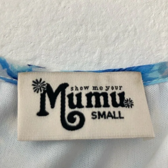 Show Me Your Mumu Juana Tassel Tunic Mini Dress Mother Blues Floral Size Small - Picture 5 of 9